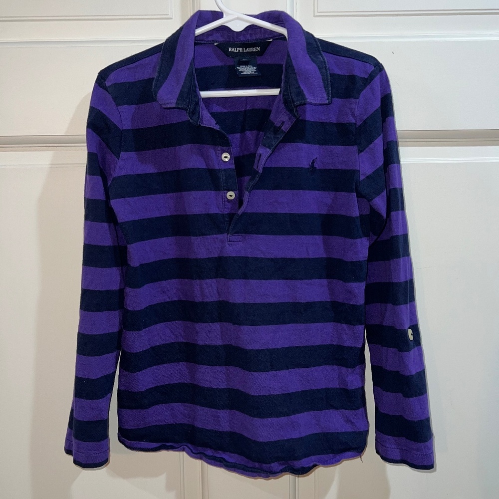 Ralph Lauren boys striped long sleeve polo shirt size 6x